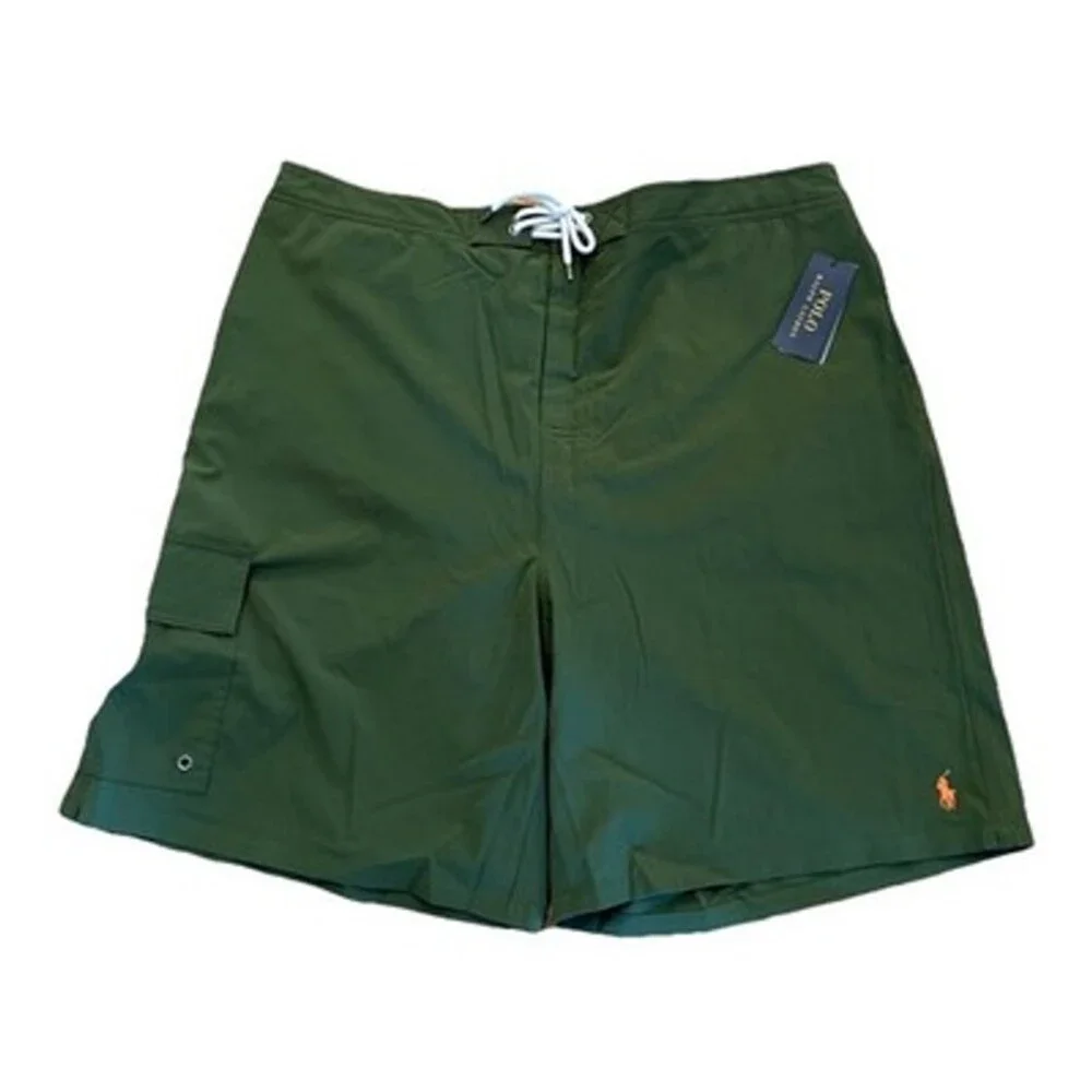 NWT Polo Ralph Lauren Mens 2XL Tall Kailua Board Shorts Swim Pony Olive Green